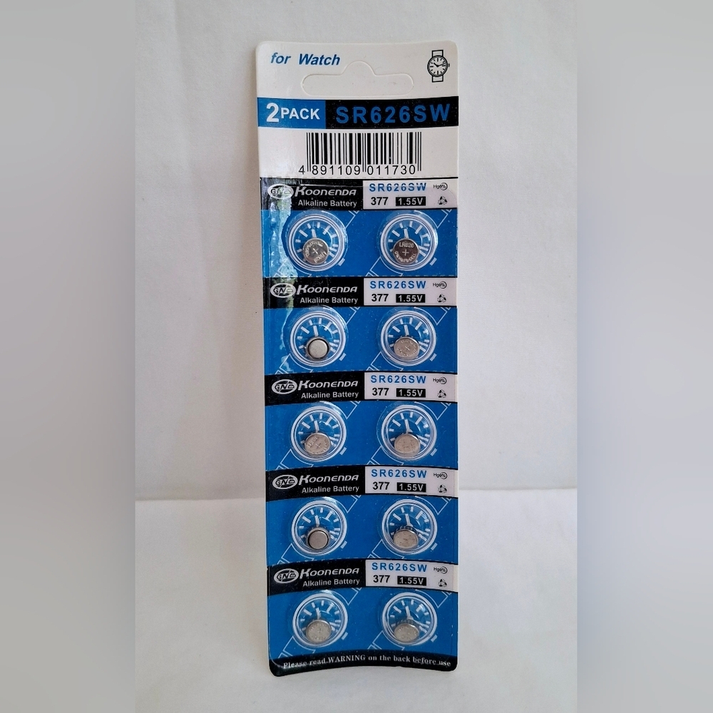 Koonenor SR626SW Alkaline Battery 2-Pack 10 Batteries Total